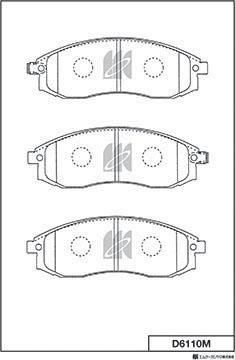 MK Kashiyama D6110M - Тормозные колодки, дисковые, комплект autospares.lv