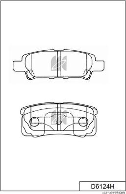 MK Kashiyama D6124H - Тормозные колодки, дисковые, комплект autospares.lv