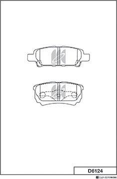 MK Kashiyama D6124 - Тормозные колодки, дисковые, комплект autospares.lv