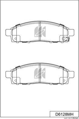 MK Kashiyama D6128MH - Тормозные колодки, дисковые, комплект autospares.lv