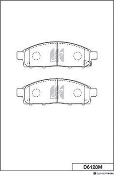 MK Kashiyama D6128M - Тормозные колодки, дисковые, комплект autospares.lv