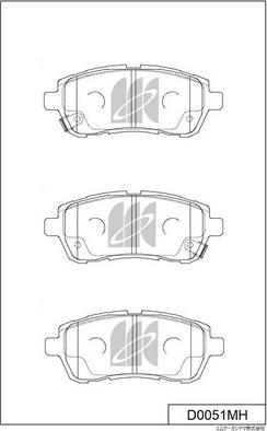 MK Kashiyama D0051MH - Тормозные колодки, дисковые, комплект autospares.lv