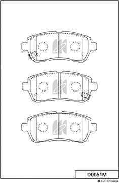 MK Kashiyama D0051M - Тормозные колодки, дисковые, комплект autospares.lv