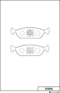 MK Kashiyama D0006 - Тормозные колодки, дисковые, комплект autospares.lv