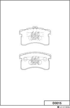 MK Kashiyama D0015 - Тормозные колодки, дисковые, комплект autospares.lv