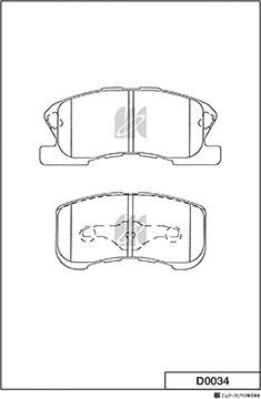 MK Kashiyama D0034 - Тормозные колодки, дисковые, комплект autospares.lv