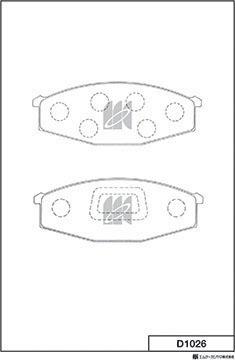 MK Kashiyama D1026 - Тормозные колодки, дисковые, комплект autospares.lv