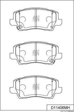 MK Kashiyama D11406MH - Тормозные колодки, дисковые, комплект autospares.lv