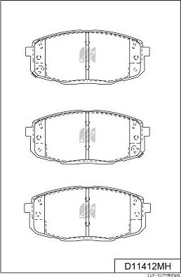 MK Kashiyama D11412MH - Тормозные колодки, дисковые, комплект autospares.lv