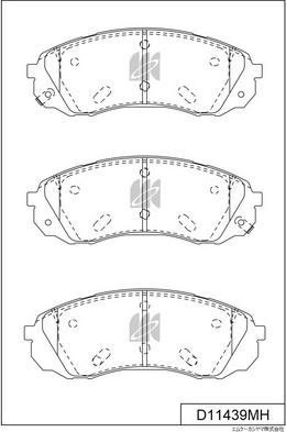 MK Kashiyama D11439MH - Тормозные колодки, дисковые, комплект autospares.lv