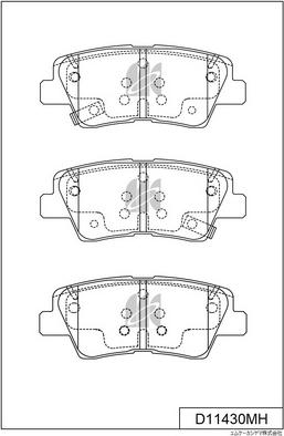 MK Kashiyama D11430MH - Тормозные колодки, дисковые, комплект autospares.lv