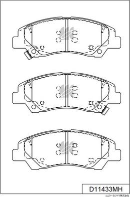 MK Kashiyama D11433MH - Тормозные колодки, дисковые, комплект autospares.lv