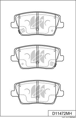 MK Kashiyama D11472MH - Тормозные колодки, дисковые, комплект autospares.lv