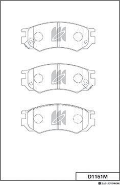 MK Kashiyama D1151M - Тормозные колодки, дисковые, комплект autospares.lv