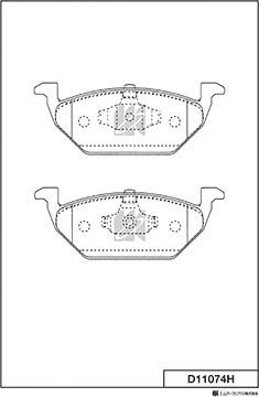 MK Kashiyama D11074H - Тормозные колодки, дисковые, комплект autospares.lv