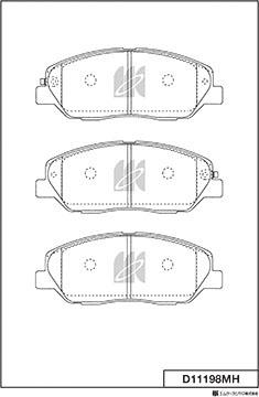 MK Kashiyama D11198MH - Тормозные колодки, дисковые, комплект autospares.lv