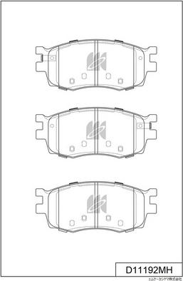 MK Kashiyama D11192MH - Тормозные колодки, дисковые, комплект autospares.lv