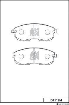 MK Kashiyama D1119M - Тормозные колодки, дисковые, комплект autospares.lv