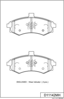 MK Kashiyama D11142MH - Тормозные колодки, дисковые, комплект autospares.lv