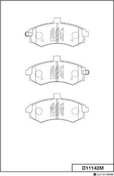 MK Kashiyama D11142M - Тормозные колодки, дисковые, комплект autospares.lv