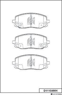 MK Kashiyama D11154MH - Тормозные колодки, дисковые, комплект autospares.lv