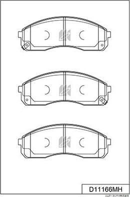 MK Kashiyama D11166MH - Тормозные колодки, дисковые, комплект autospares.lv