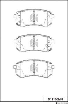 MK Kashiyama D11160MH - Тормозные колодки, дисковые, комплект autospares.lv