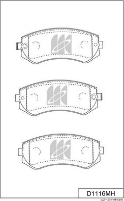 MK Kashiyama D1116MH - Тормозные колодки, дисковые, комплект autospares.lv