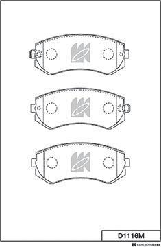 MK Kashiyama D1116M - Тормозные колодки, дисковые, комплект autospares.lv