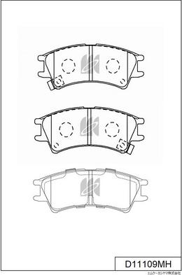 MK Kashiyama D11109MH - Тормозные колодки, дисковые, комплект autospares.lv