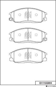 MK Kashiyama D11103MH - Тормозные колодки, дисковые, комплект autospares.lv