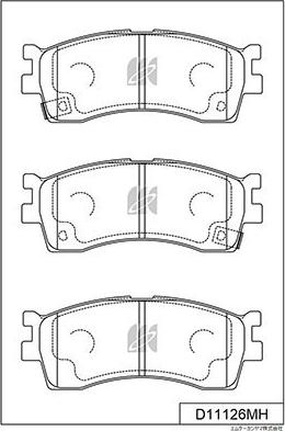 MK Kashiyama D11126MH - Тормозные колодки, дисковые, комплект autospares.lv