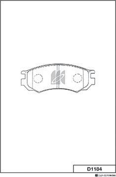 MK Kashiyama D1184 - Тормозные колодки, дисковые, комплект autospares.lv