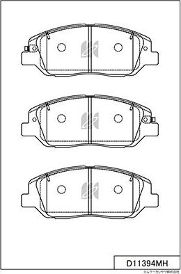 MK Kashiyama D11394MH - Тормозные колодки, дисковые, комплект autospares.lv