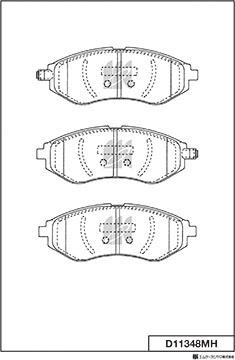 MK Kashiyama D11348MH - Тормозные колодки, дисковые, комплект autospares.lv