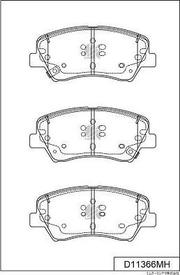 MK Kashiyama D11366MH - Тормозные колодки, дисковые, комплект autospares.lv