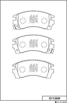 MK Kashiyama D1136M - Тормозные колодки, дисковые, комплект autospares.lv