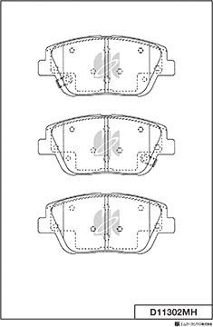 MK Kashiyama D11302MH - Тормозные колодки, дисковые, комплект autospares.lv