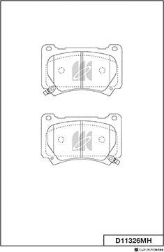 MK Kashiyama D11326MH - Тормозные колодки, дисковые, комплект autospares.lv