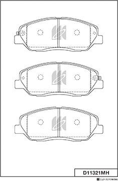 MK Kashiyama D11321MH - Тормозные колодки, дисковые, комплект autospares.lv