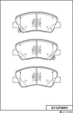 MK Kashiyama D11376MH - Тормозные колодки, дисковые, комплект autospares.lv