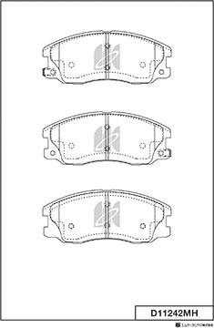 MK Kashiyama D11242MH - Тормозные колодки, дисковые, комплект autospares.lv