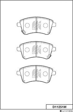 MK Kashiyama D11251M - Тормозные колодки, дисковые, комплект autospares.lv