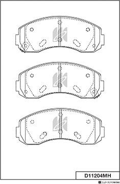 MK Kashiyama D11204MH - Тормозные колодки, дисковые, комплект autospares.lv