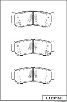 MK Kashiyama D11201MH - Тормозные колодки, дисковые, комплект autospares.lv