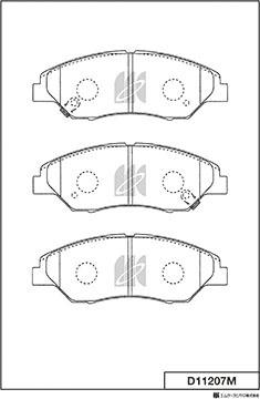 MK Kashiyama D11207M - Тормозные колодки, дисковые, комплект autospares.lv