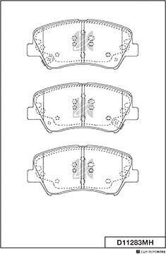 MK Kashiyama D11283MH - Тормозные колодки, дисковые, комплект autospares.lv