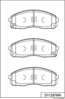 MK Kashiyama D11287MH - Тормозные колодки, дисковые, комплект autospares.lv