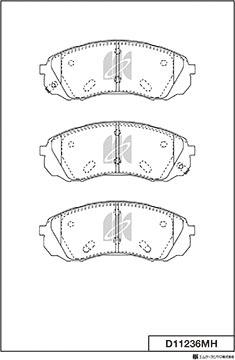 MK Kashiyama D11236MH - Тормозные колодки, дисковые, комплект autospares.lv