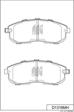 MK Kashiyama D1316MH - Тормозные колодки, дисковые, комплект autospares.lv